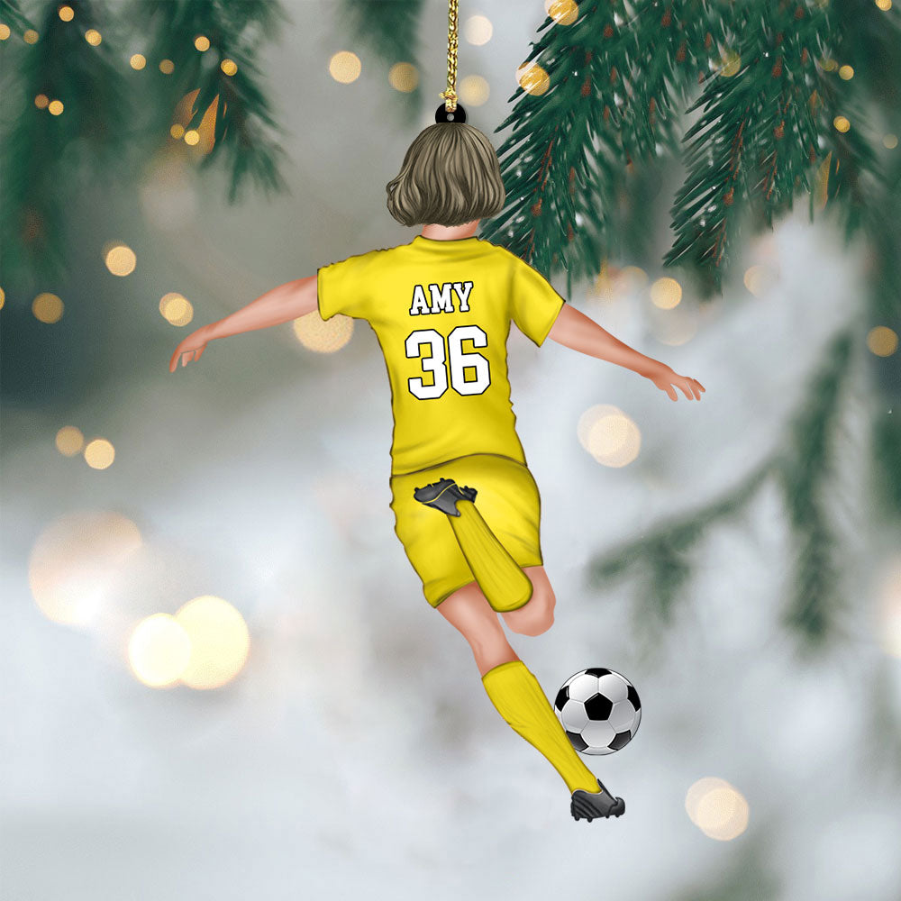 Personalized Soccer Player Christmas Acrylic Ornament