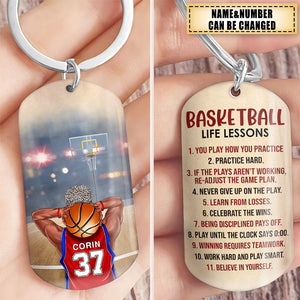 Basketball Life Lessons, Basketball Custom Keychain, Gift For Basketball Lovers