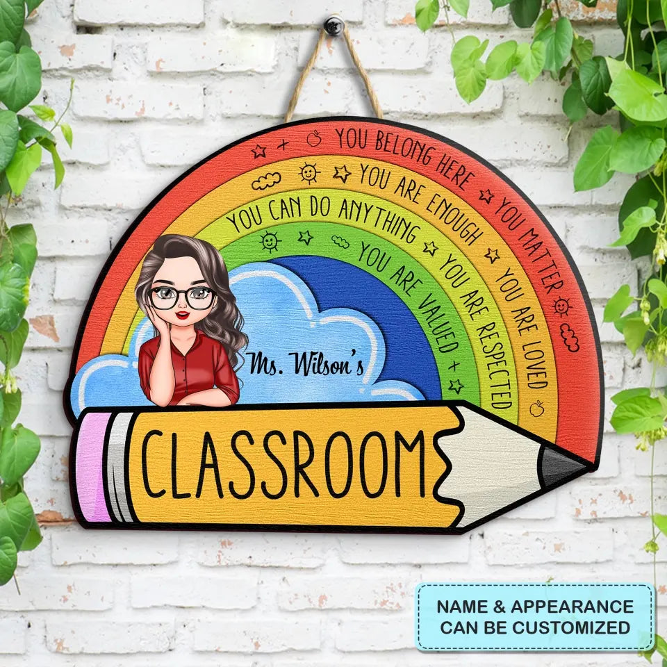 Personalized custom Door Sign -Welcoming,Birthday,Gift For Teacher - In My Class