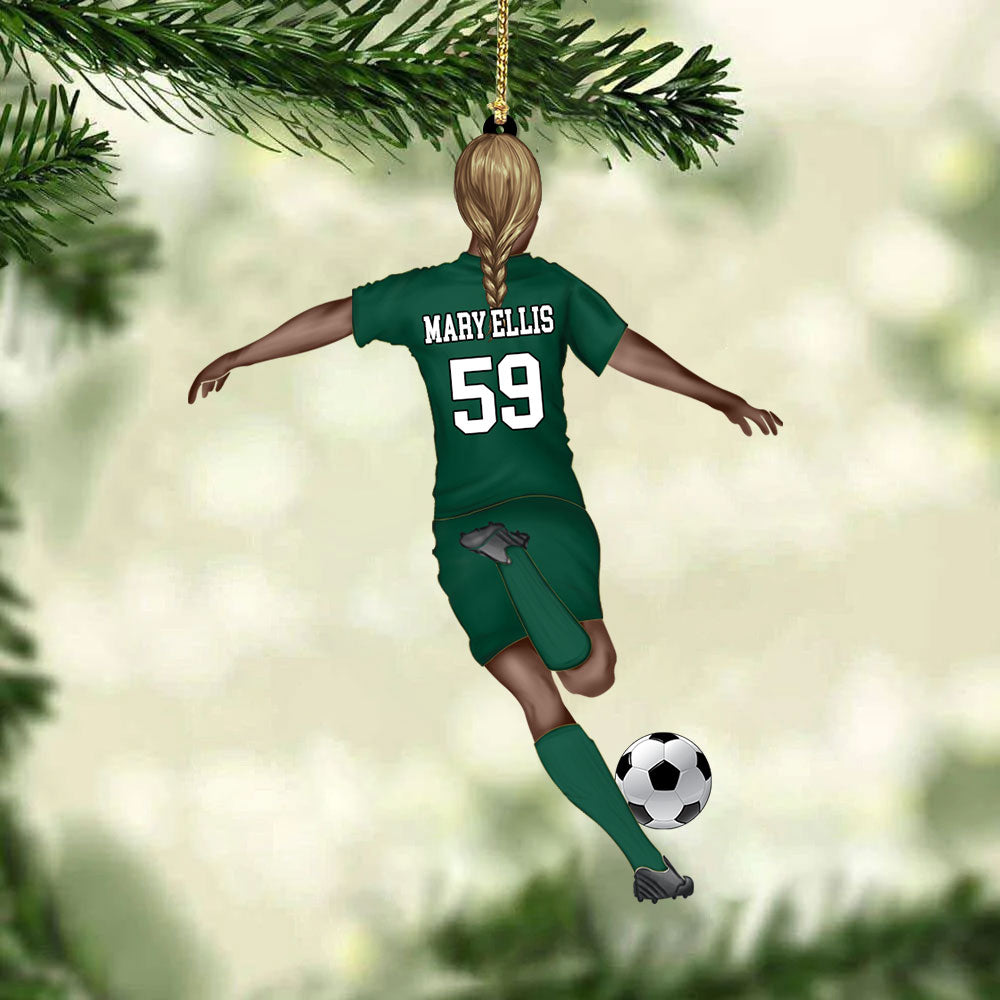 Personalized Soccer Player Christmas Acrylic Ornament