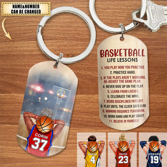 Basketball Life Lessons, Basketball Custom Keychain, Gift For Basketball Lovers