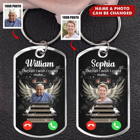 Custom Personalized Memorial Aluminum Keychain - The Call I Wish I Could Make