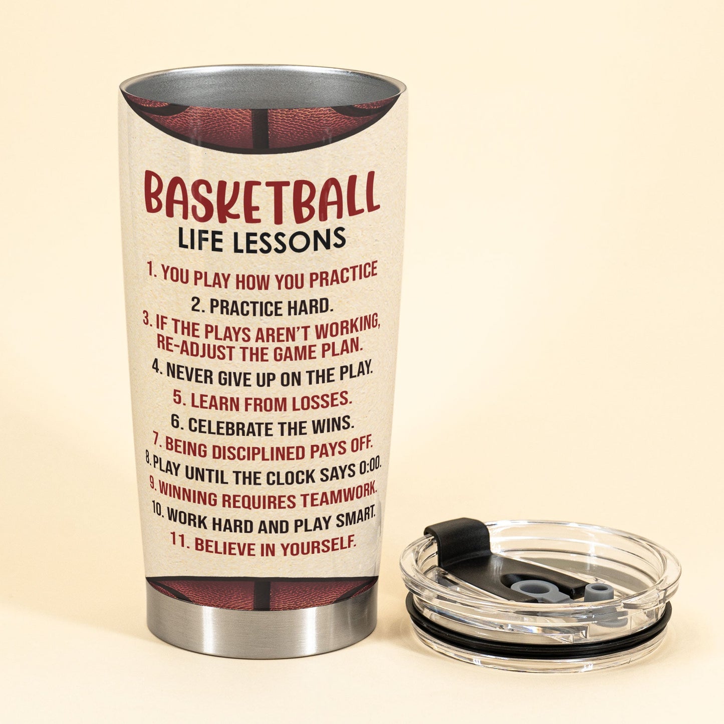 Basketball Life Lessons, Basketball Female Player Custom Tumbler, Gift For Basketball Lovers