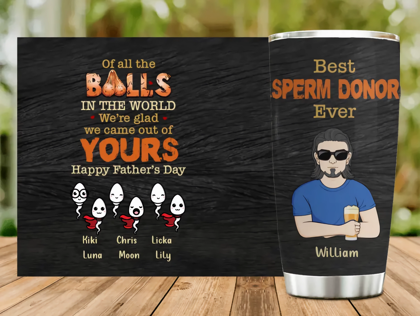 Custom Personalized Best Dad Tumbler - Best Gift Idea For Father's Day - Best Sperm Donor Ever