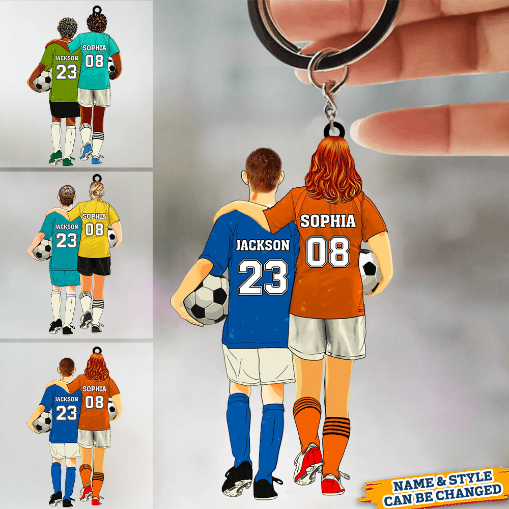 Personalized Soccer Player Gift For Mom, Son, Coach Acrylic Keychain