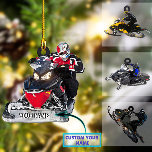 Snowmobile - Personalized Christmas Acrylic Ornament