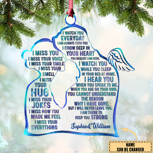 Custom Personalized Couple Acrylic Ornament - Memorial Gift Idea For Loss Of Husband - I Miss You