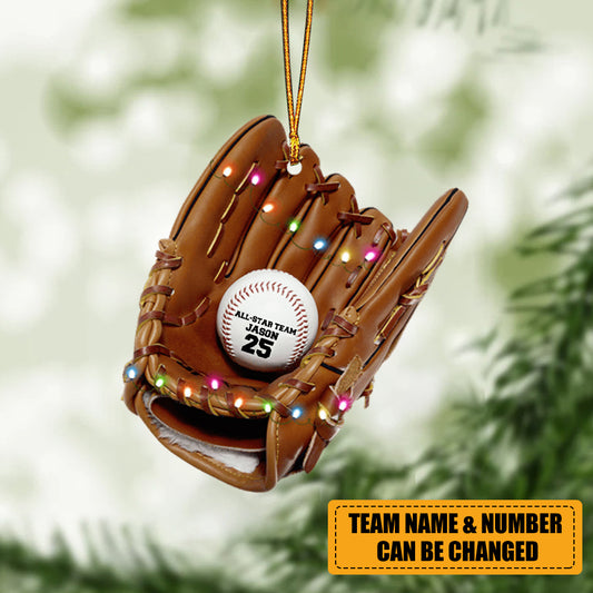 Baseball Gear Catcher's Mitt - Printed Christmas Ornament - Gift For Baseball Players