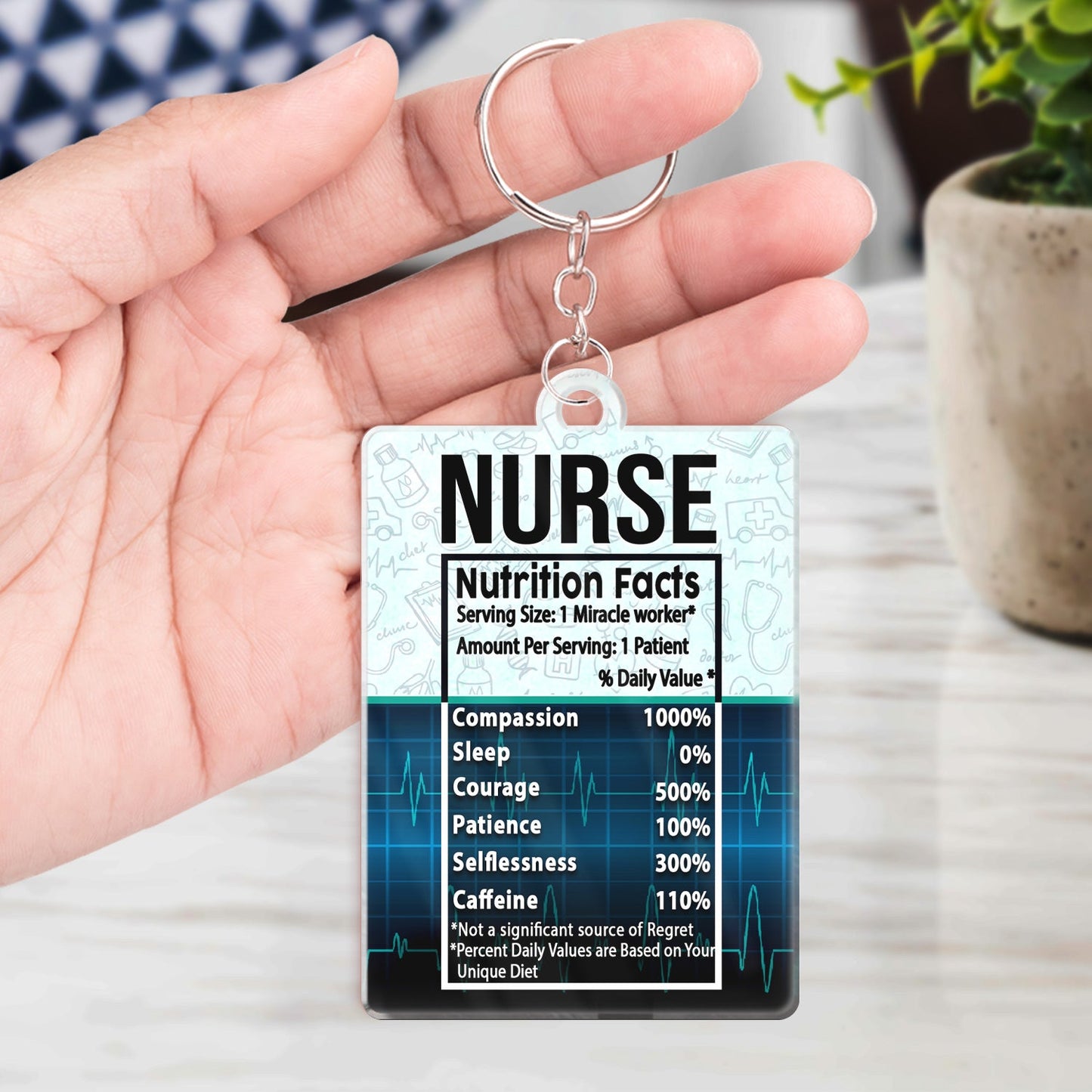 Nurse Nutrition Facts - Gift For Nurses - Personalized Custom Keychain