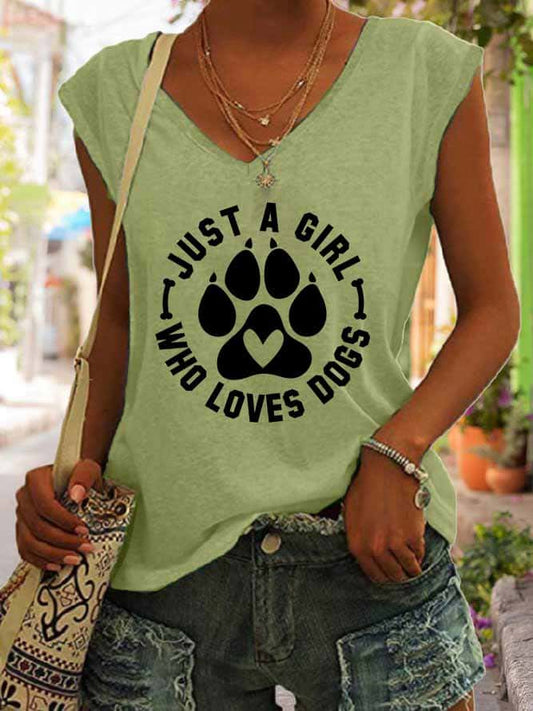 Women's Just A Girl Who Loves Dogs Tank Top