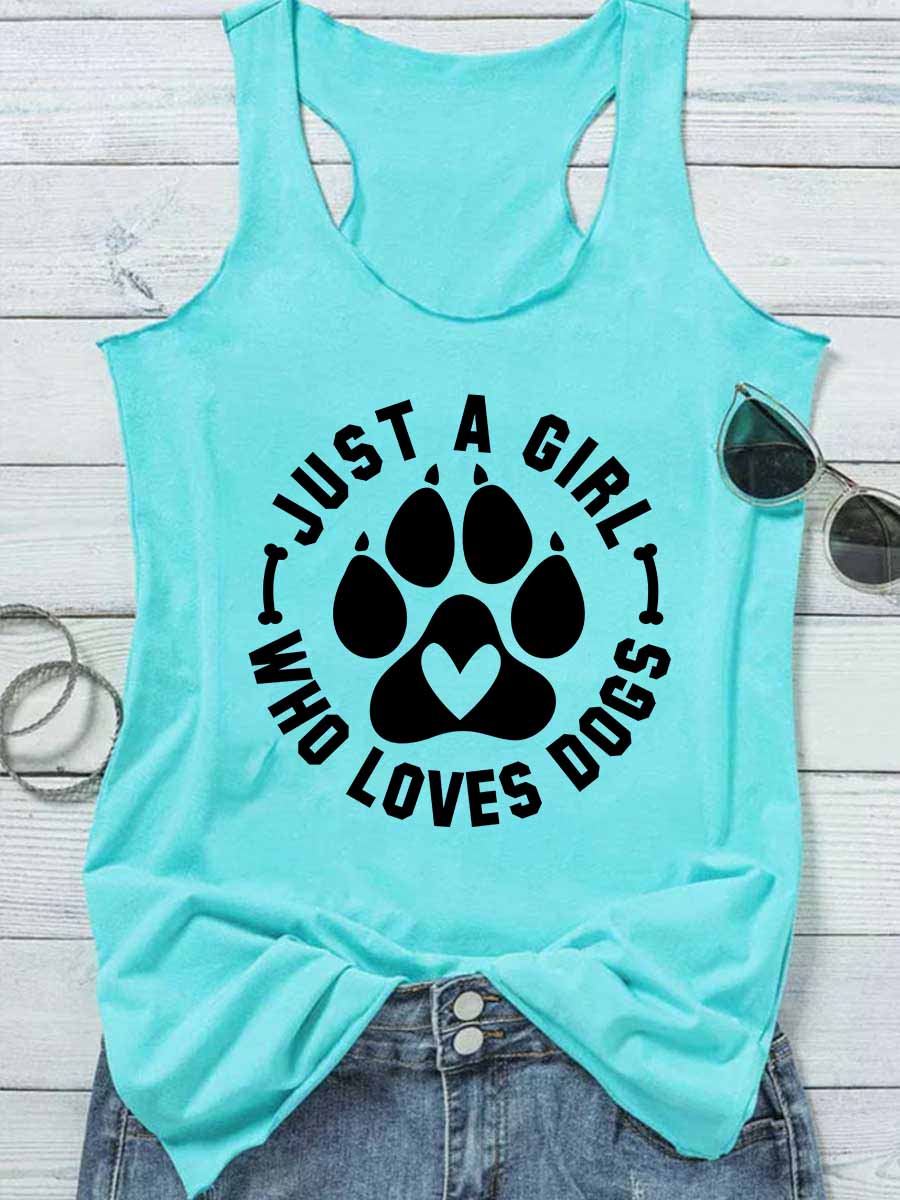 Women's Just A Girl Who Loves Dogs Tank Top