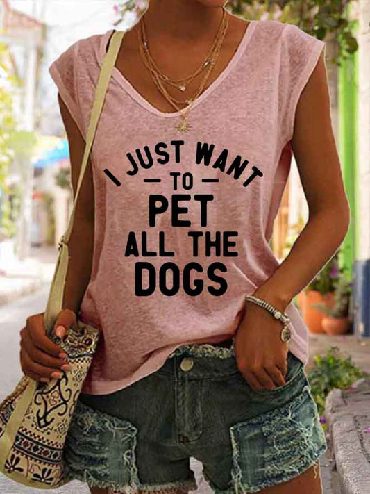 Women's I Just Want To Pet All The Dogs Tank Top