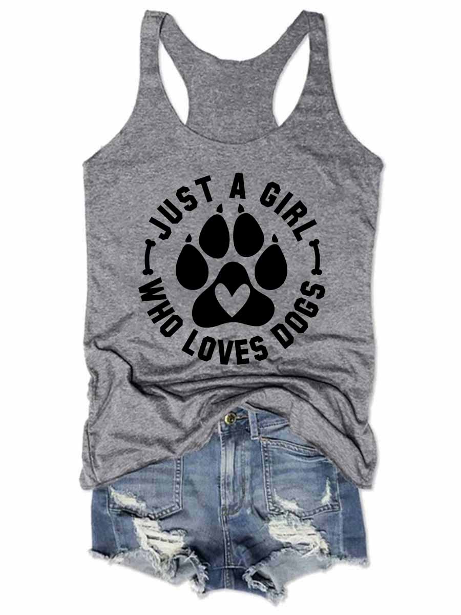 Women's Just A Girl Who Loves Dogs Tank Top