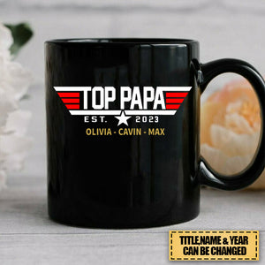 Personalized top papa est with grandkids Mug