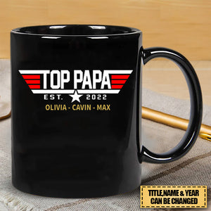 Personalized top papa est with grandkids Mug