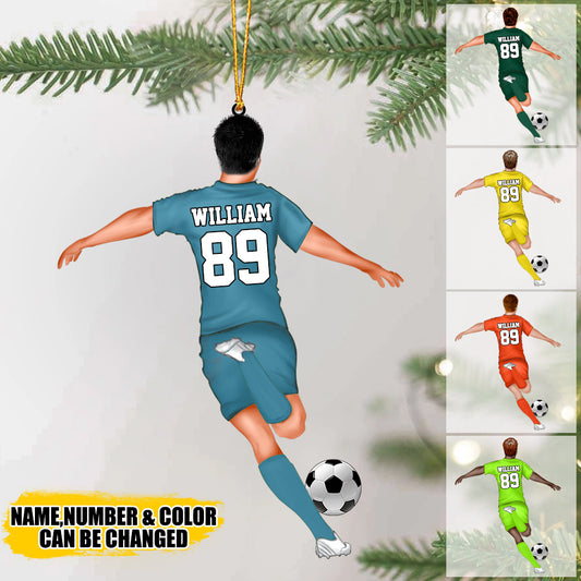 Personalized Soccer Player Christmas Acrylic Ornament