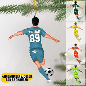 Personalized Soccer Player Christmas Acrylic Ornament