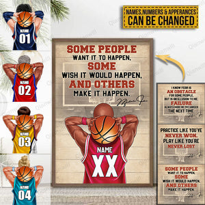 Personalized Basketball Boy Poster - Some People Want It To Happen, And Others Make It Happen