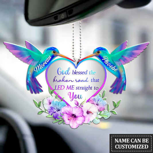 Tropical Hummingbird God Blessed Personalized Ornament