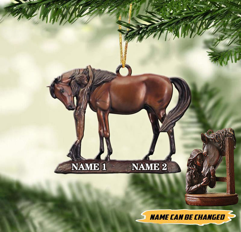 Horse And Girl - Personalized Acrylic Ornament