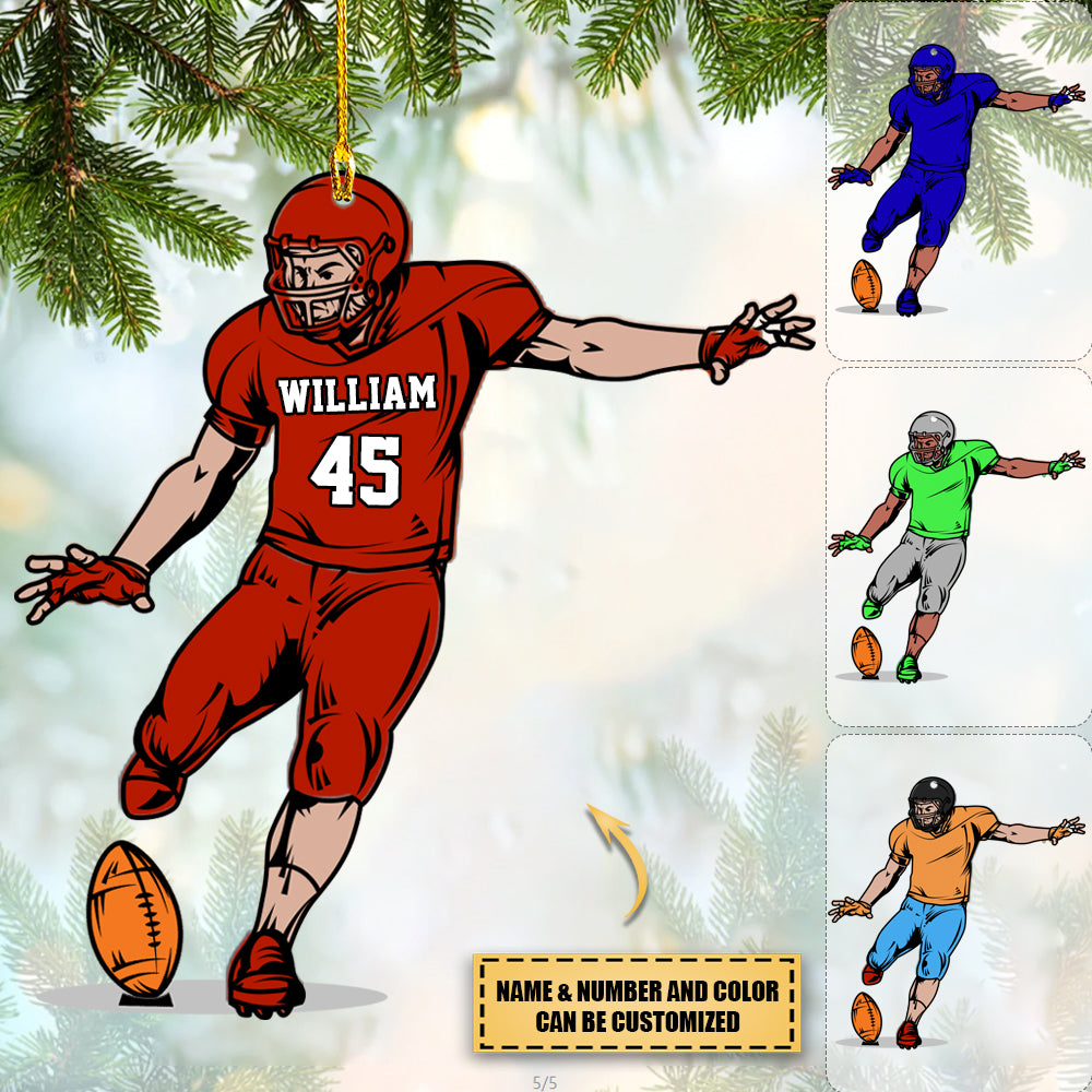 Personalized Kicker Football Ornament- Personalized Christmas Acrylic Ornament