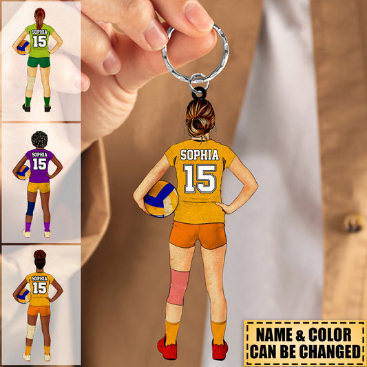 Personalized Volleyball Acrylic Keychain - Gifts For Volleyball Lover